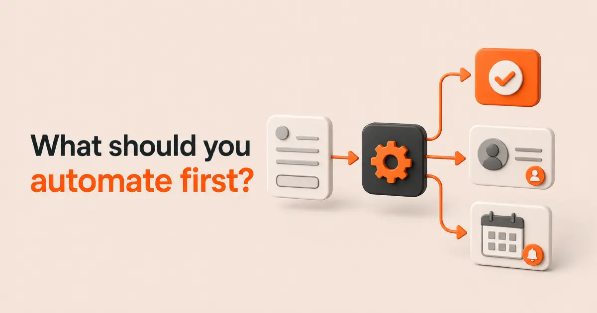 Automated workflow connecting business tasks and follow-up steps