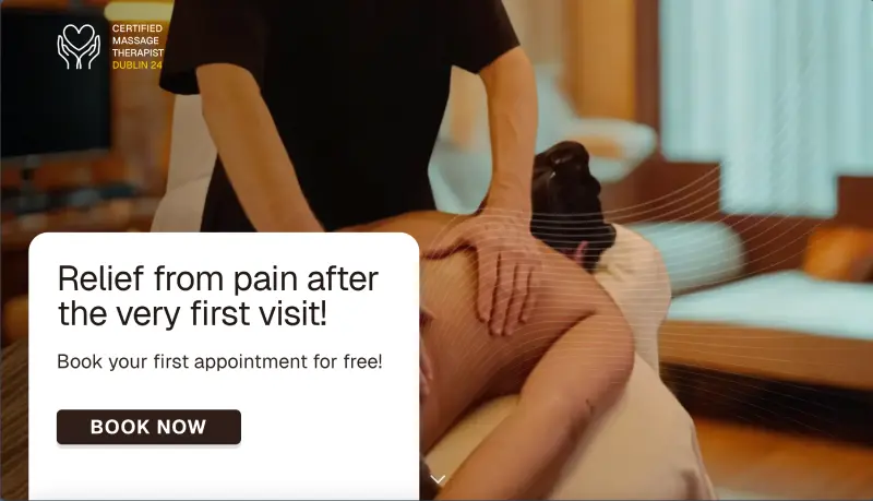 Modern website design preview for massage services