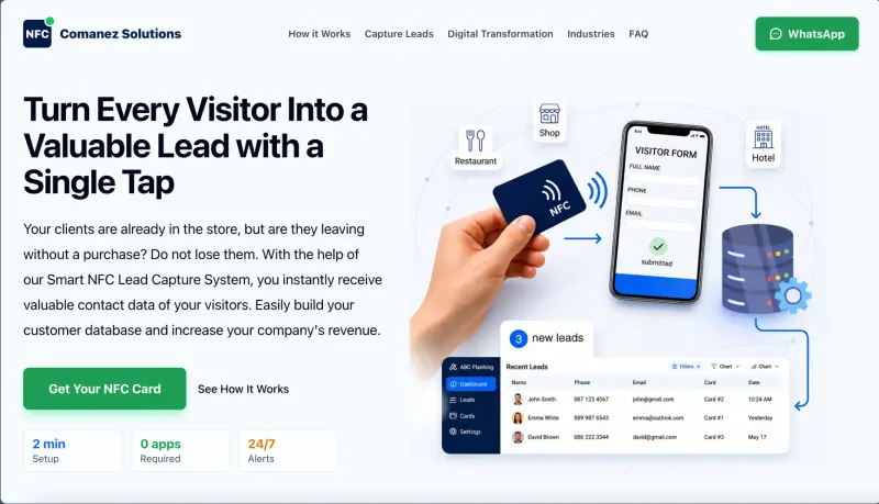 Modern website design preview for NFC services